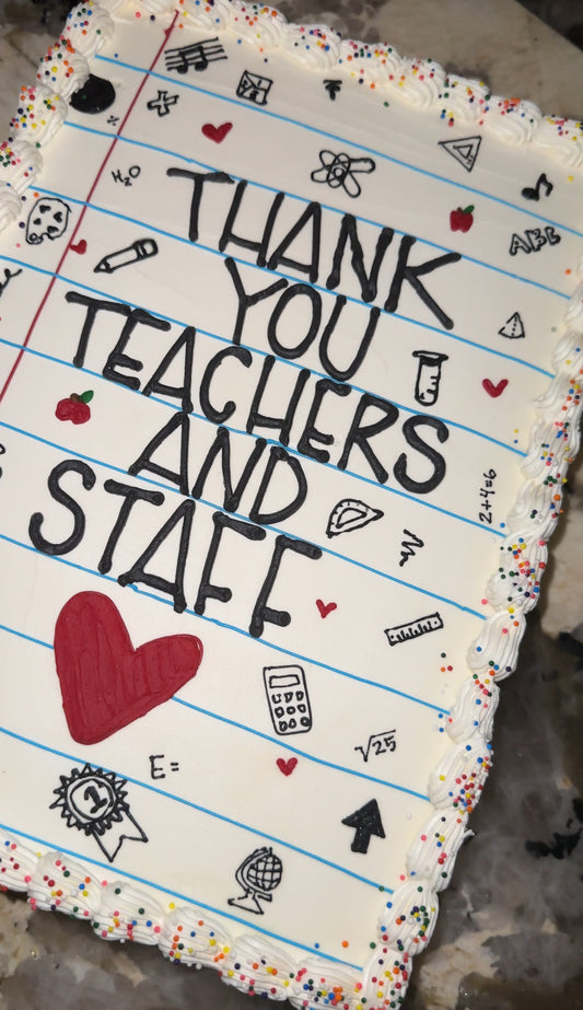 Teacher's Appreciation Sheet Cake