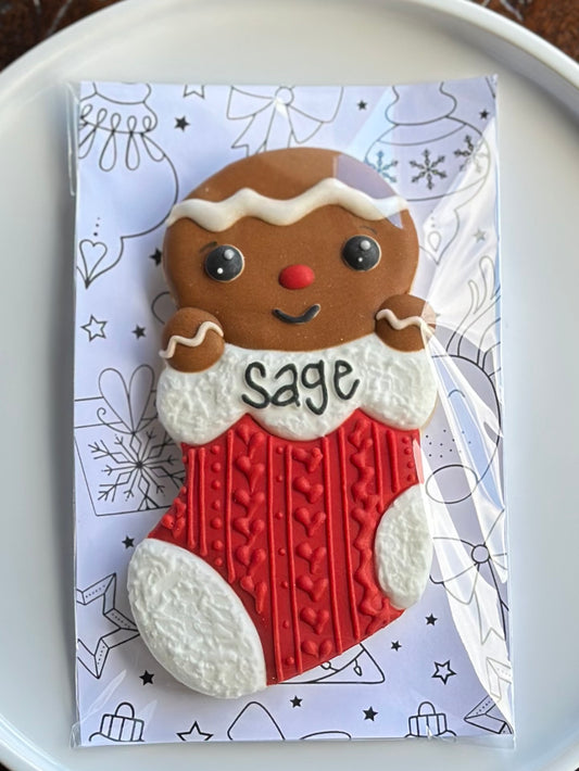 Custom Gingerbread Stocking Cookie